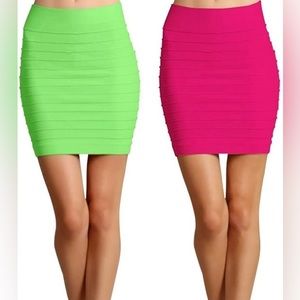 New M&B 2 Piece Seamless Bandage Bodycon Knit Pencil Skirt Bundle - S